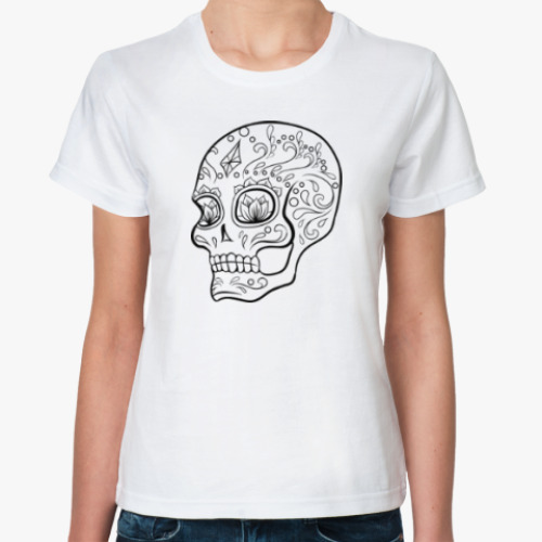 Классическая футболка Череп скелет