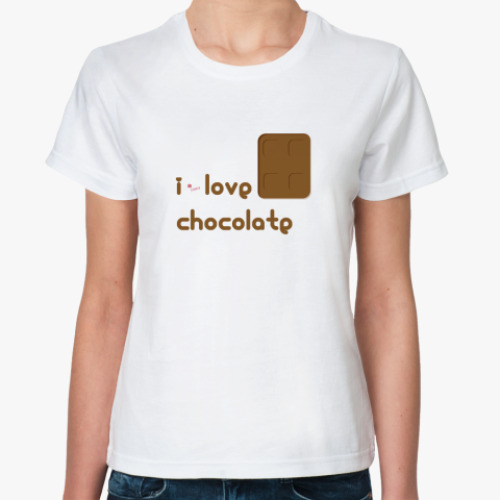 Классическая футболка i love chocolate