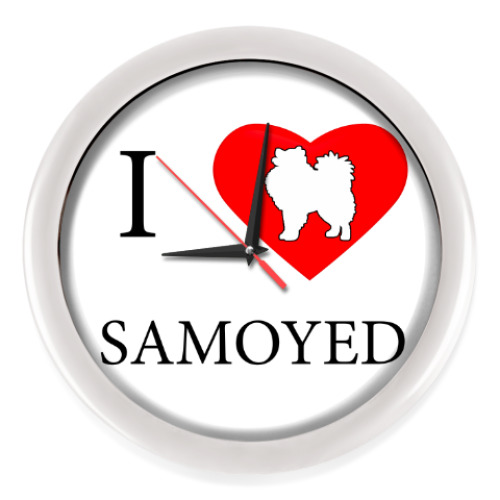 Настенные часы I love Samoyed