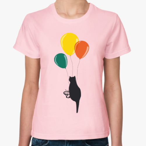 Женская футболка Воздушный котик