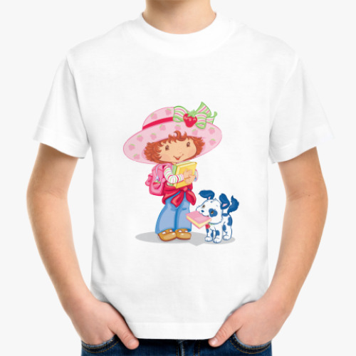 Детская футболка Девочка и щенок