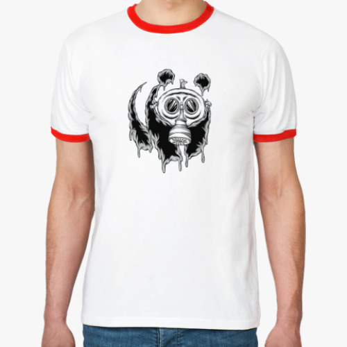 Футболка Ringer-T  Gas mask panda