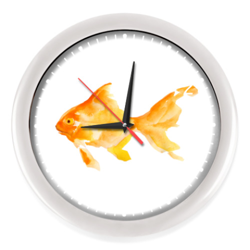 Настенные часы Золотая рыбка акварель