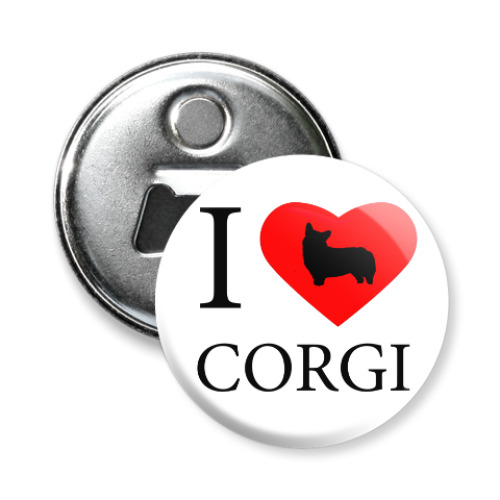 Магнит-открывашка I love Corgi