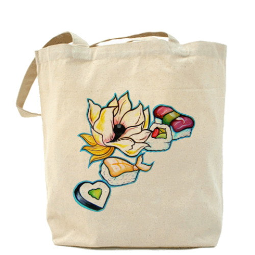 Сумка шоппер Sushi Flower Холщовая сумка