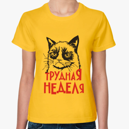 Женская футболка Злой и сердитый кот. Angry cat