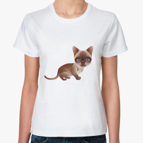 Классическая футболка  котёнок