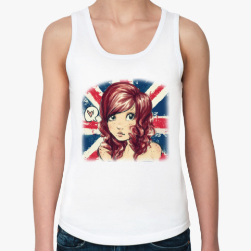 Женская майка British flag & girl