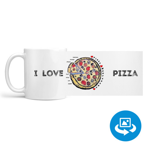 Кружка (круговая запечатка) I love pizza