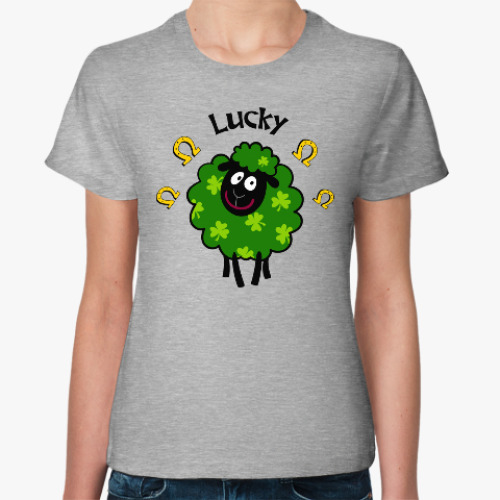 Женская футболка Овечка Lucky