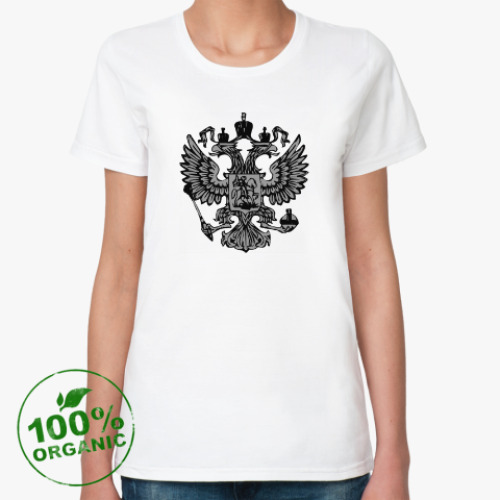 Женская футболка из органик-хлопка 'Герб России'