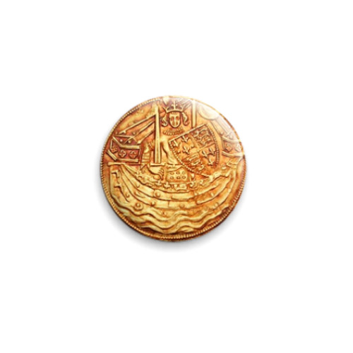 Значок 25мм Древняя золотая монетка