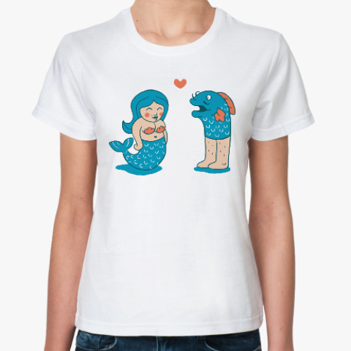 Классическая футболка Русалка и рыба