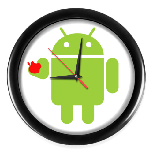 Настенные часы Андроид с яблоком