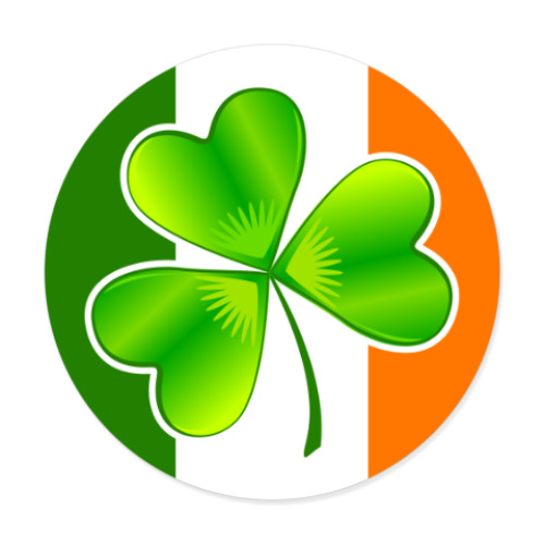 Виниловые наклейки Клевер на ирландском флаге