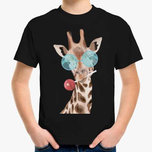 Детская футболка Жираф в очках