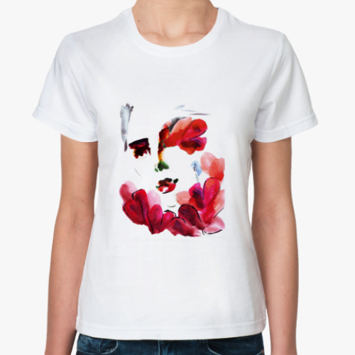 Классическая футболка Girl - flowery