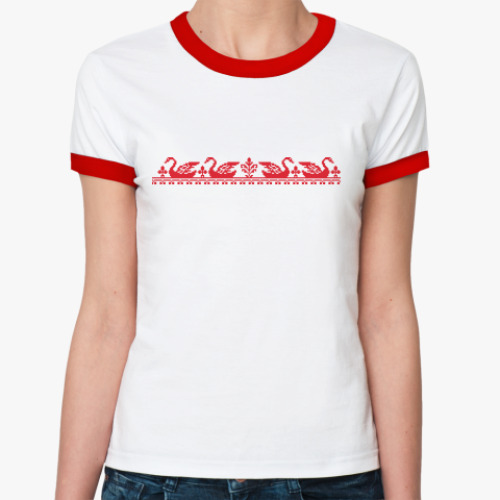 Женская футболка Ringer-T Лебедь