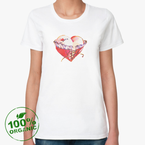 Женская футболка из органик-хлопка Сердце в корсете