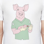 Свинья, ветеринарный врач