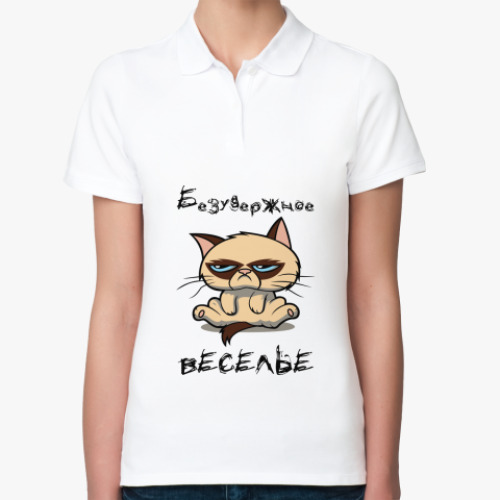 Женская рубашка поло Недовольный кот ( Grumpy cat )