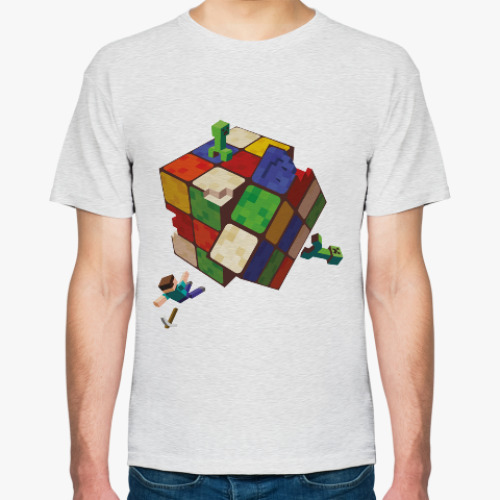 Футболка Майнкрафт и кубик Рубика