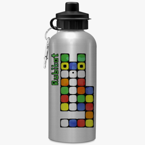 Спортивная бутылка/фляжка Странный кубический кот игра головоломка