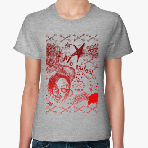 Женская футболка Be grunge! Гранж. Взрыв цвета.
