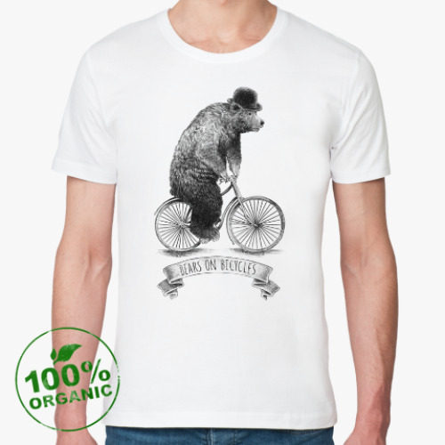 Футболка из органик-хлопка Медведь на велосипеде