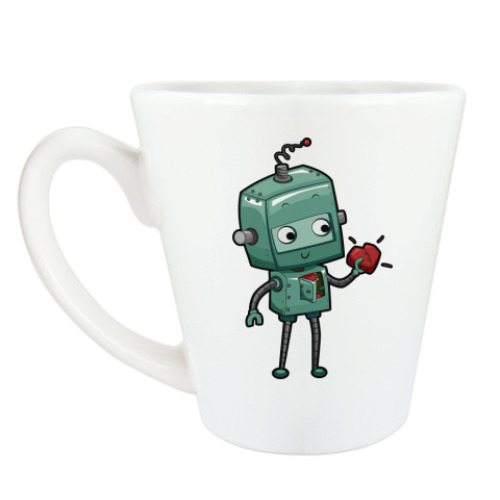 Чашка Латте Робот с сердцем