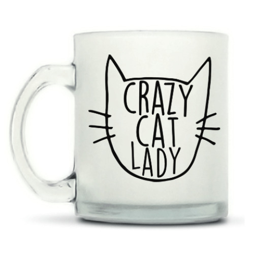 Кружка матовая Crazy cat lady