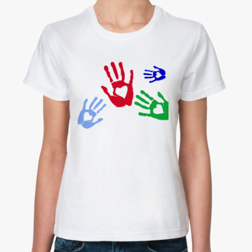 Классическая футболка Отпечатки рук