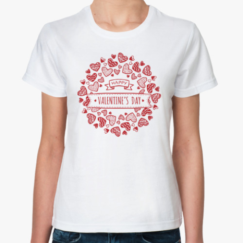 Классическая футболка День святого Валентина