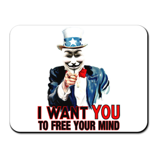 Коврик для мыши Anonymous Uncle Sam