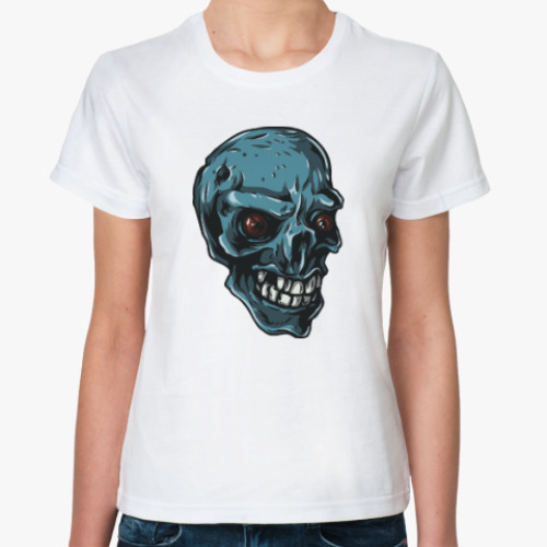 Классическая футболка Череп скелет зомби монстр