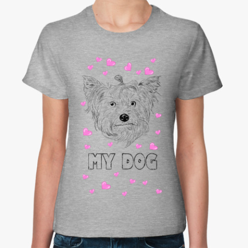 Женская футболка Love my dog