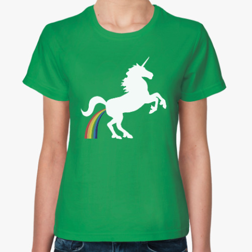 Женская футболка Единорог и радуга