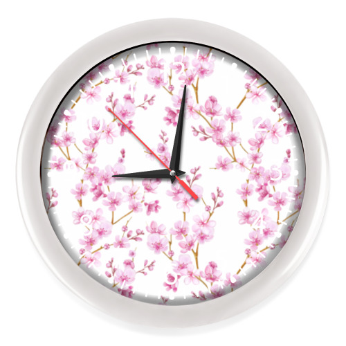 Настенные часы Весенняя сакура цветущая вишня маленькие цветы