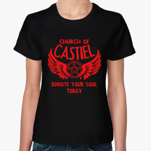 Женская футболка Сверхъестественное Кастиэль