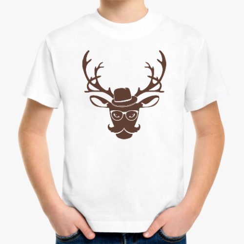 Детская футболка Олень-хипстер. Deer-hipster.