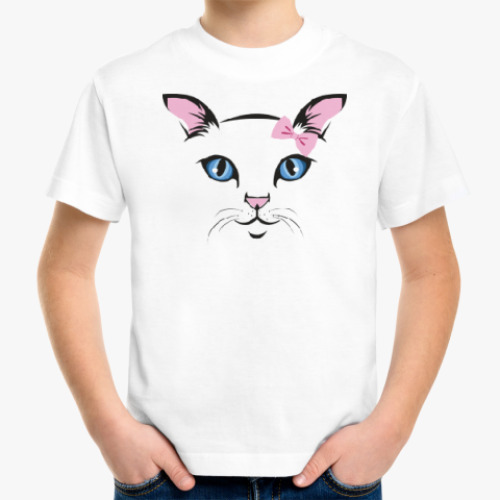 Детская футболка Морда кошки