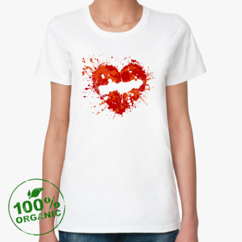 Женская футболка из органик-хлопка  сердце