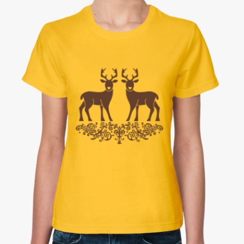 Женская футболка Deer Олень Любовь Love Vintage