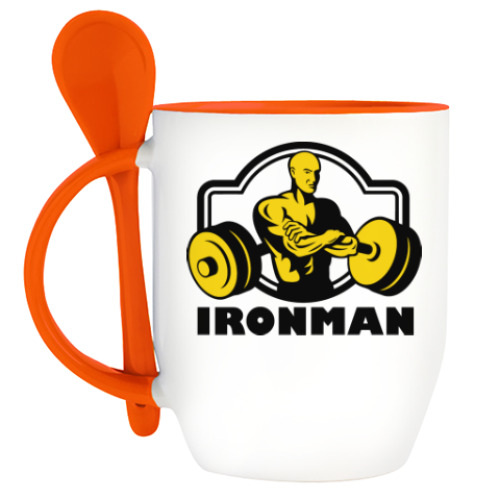 Кружка с ложкой Ironman
