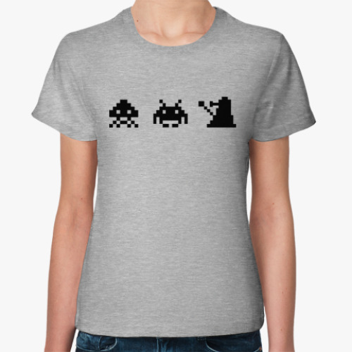 Женская футболка Dalek & Space Invaders