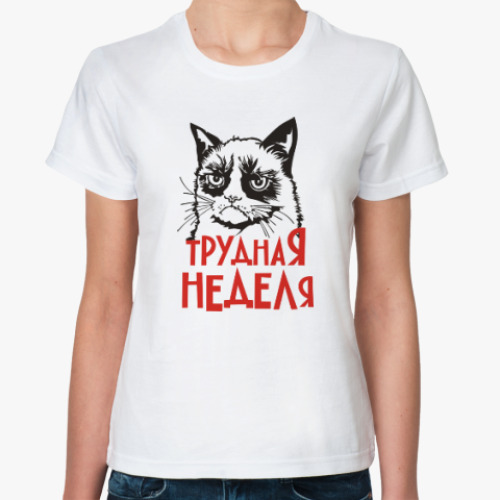 Классическая футболка Злой и сердитый кот. Angry cat