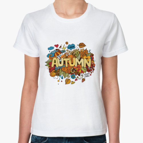 Классическая футболка 'Я люблю Осень'