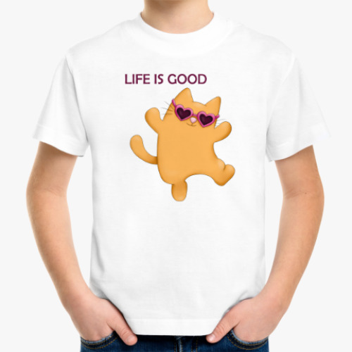 Детская футболка Позитивный котик
