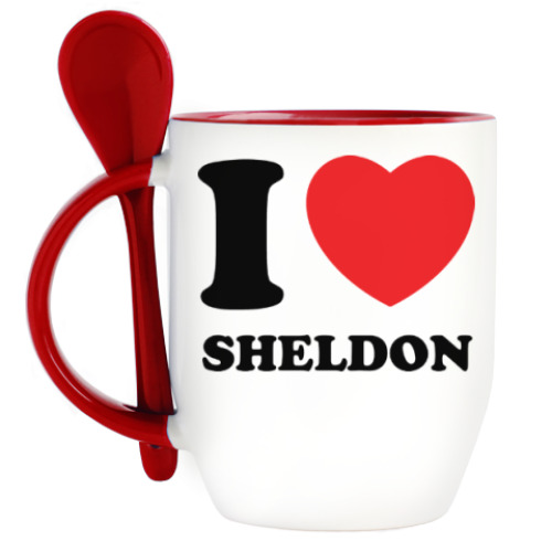 Кружка с ложкой I Love Sheldon