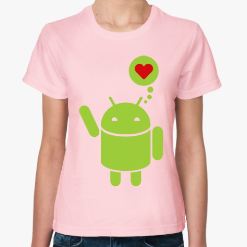 Женская футболка Love Android